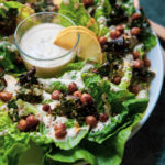 Vegan Tahini Caesar with Chickpeas and Crispy Kale