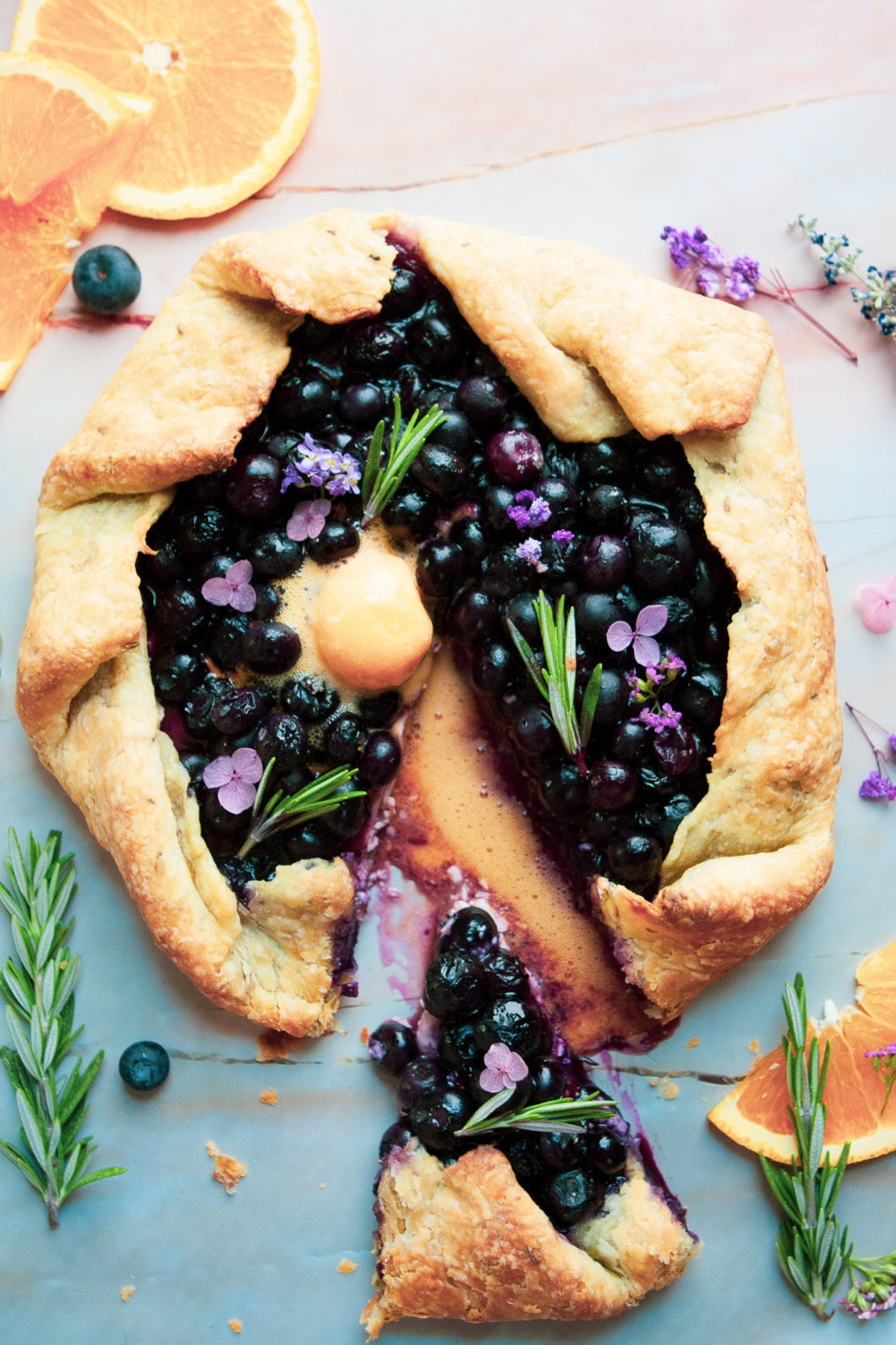 Bursting Blueberry Galette with Orange Lavender Crust