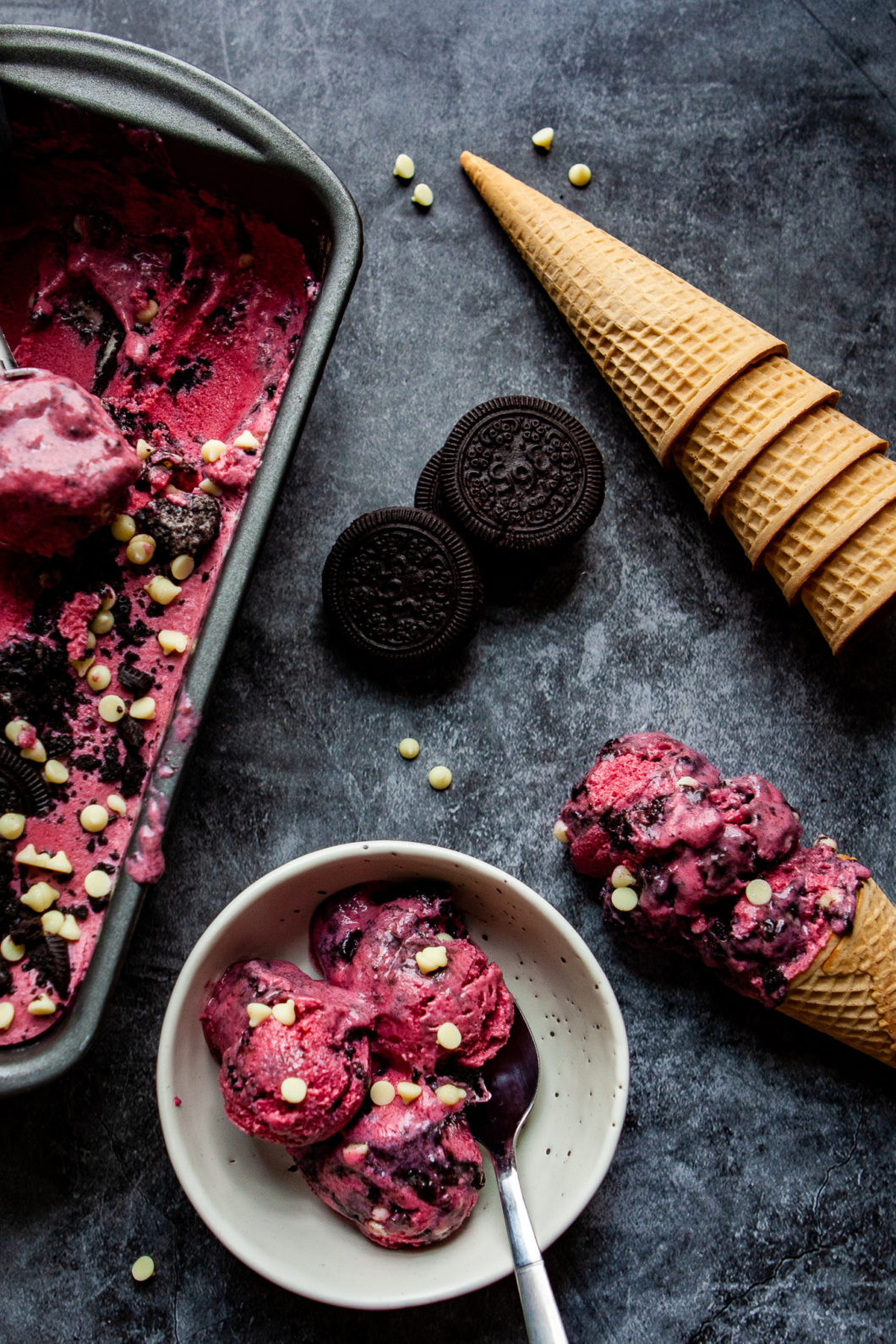 No Churn Vegan Black Raspberry Ice Cream