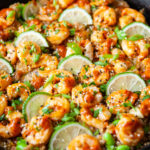 Skillet Quinoa with Buttery Kimchi Shrimp