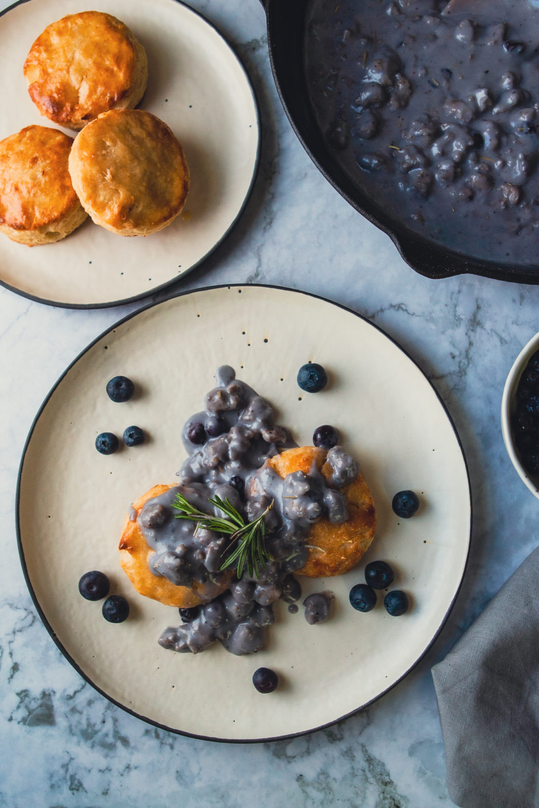 Blueberry Maple Biscuits and Gravy