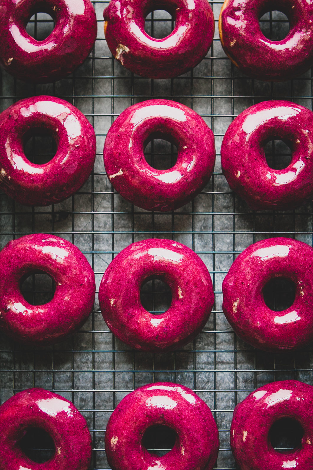 Baked Chai Donuts with Blueberry Glaze