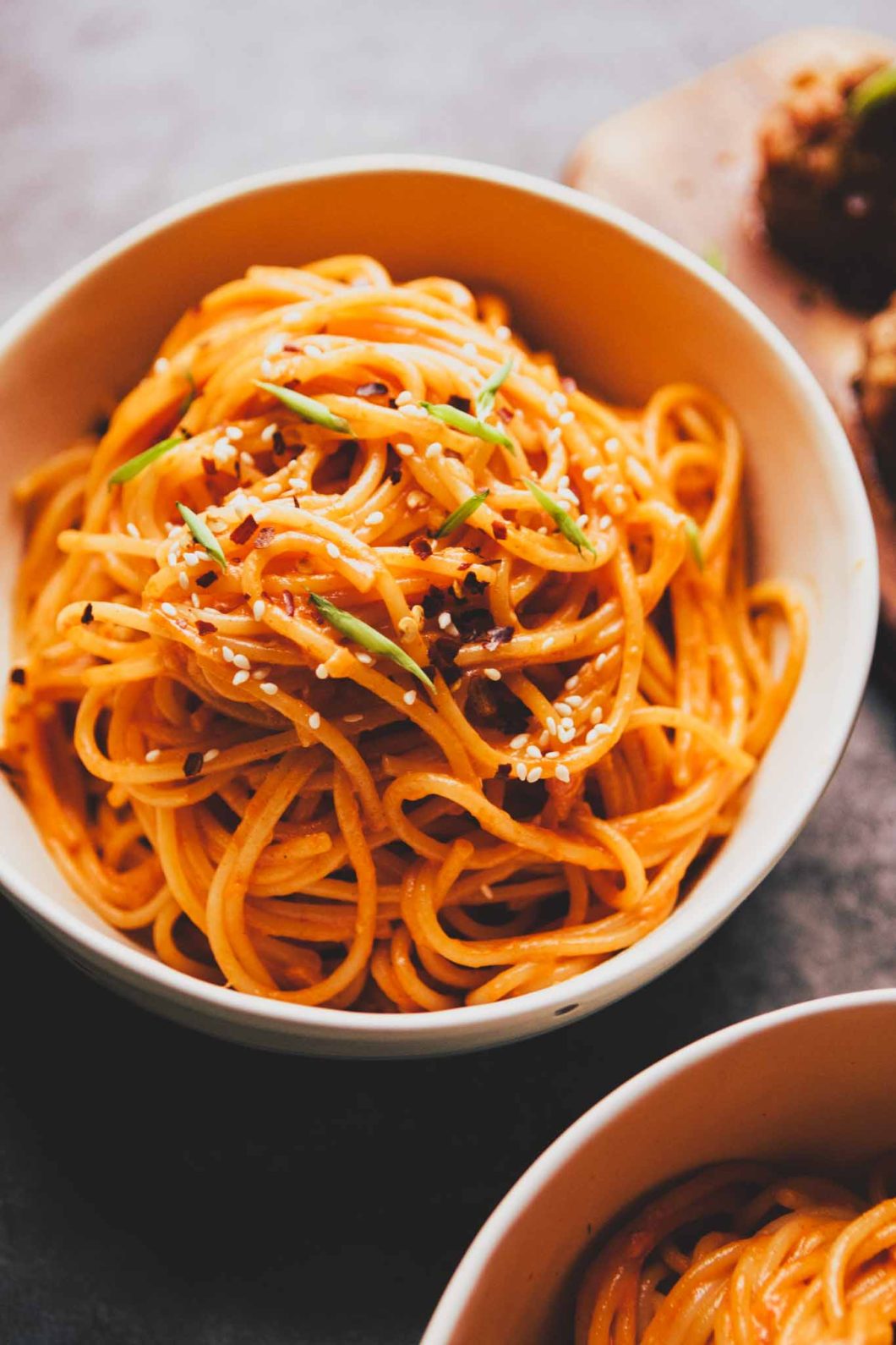 Creamy Spicy Gochujang Vodka Noodles