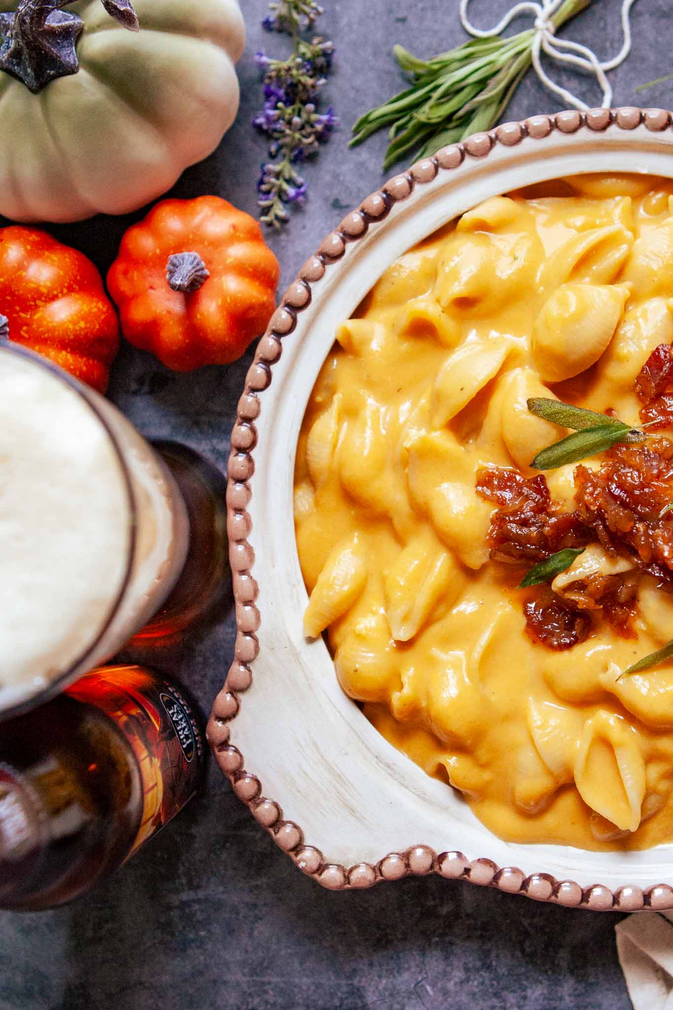 Beer Braised Butternut Mac and Cheese