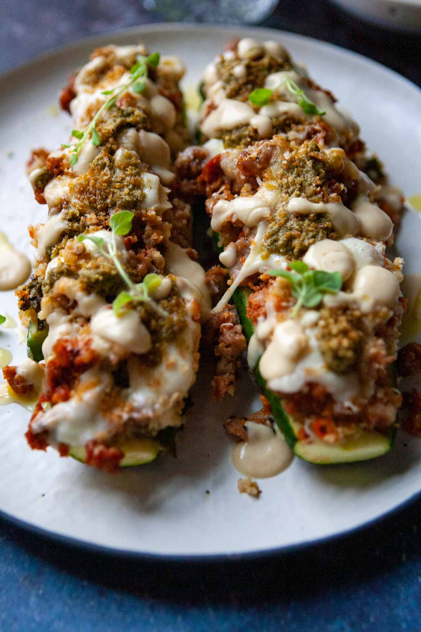 Italian Wedding Soup Zucchini Boats