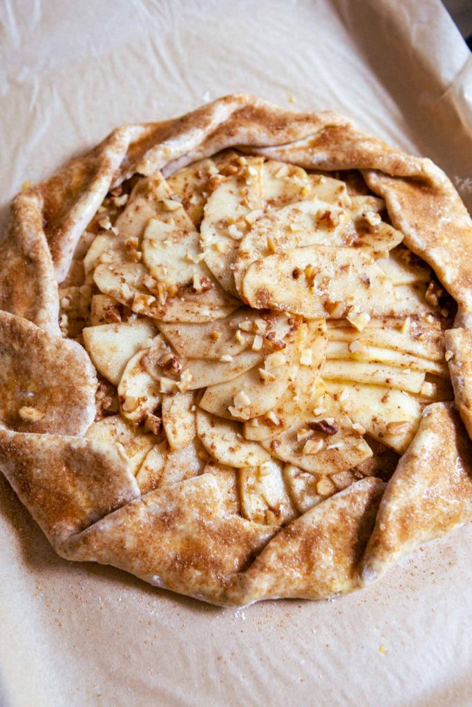 Apple and Brie Galette with Pretzel Walnut Crust