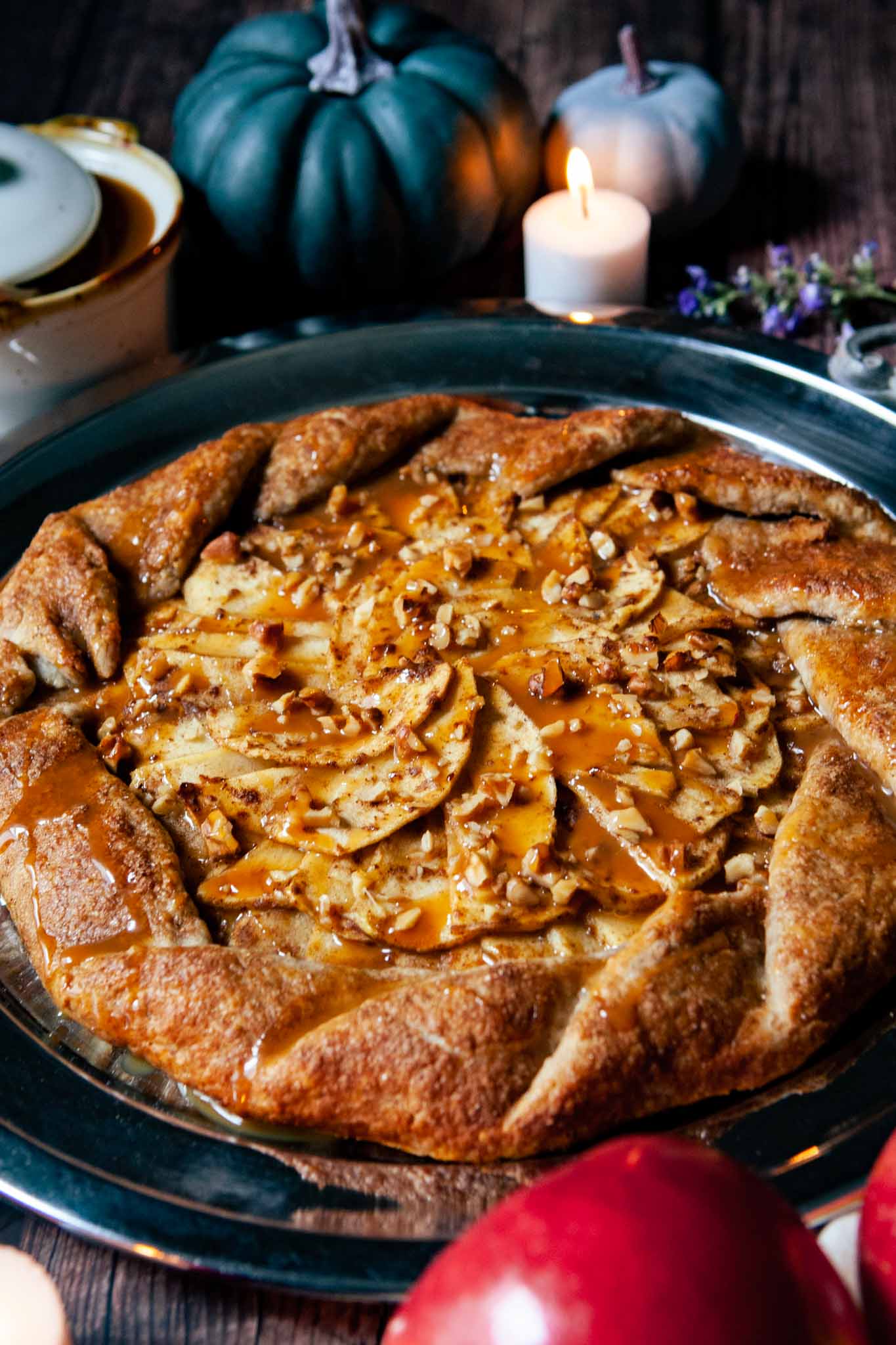 Apple and Brie Galette with Pretzel Walnut Crust