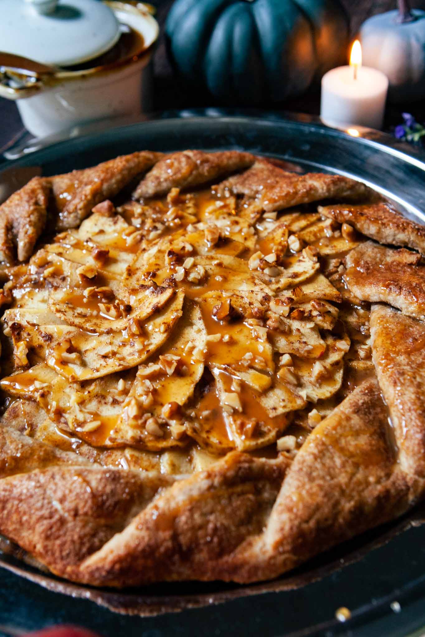 Apple and Brie Galette with Pretzel Walnut Crust