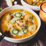 Thai Sweet Potato Curry Soup with Salmon