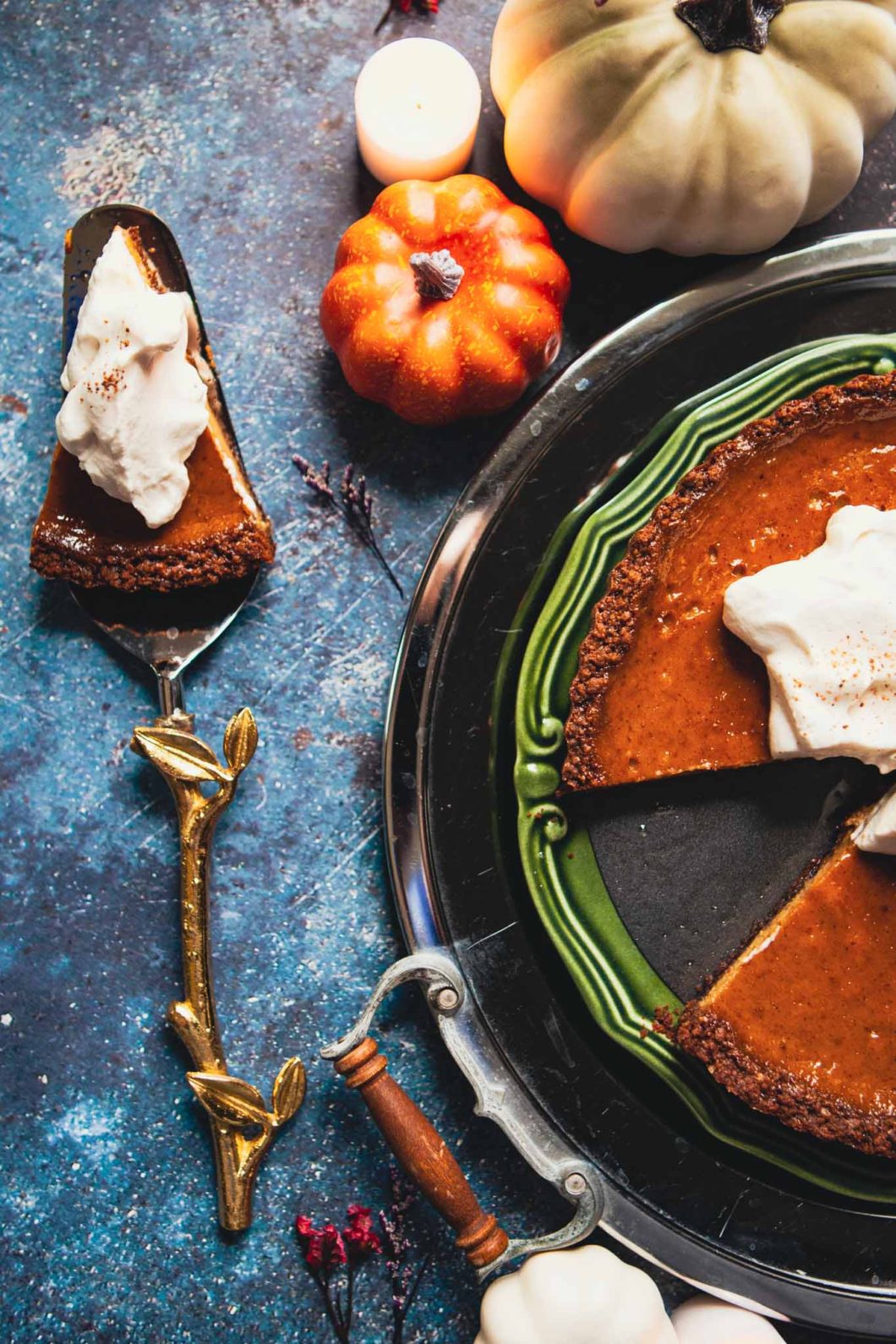 Maple Poached Pear Pumpkin Pie