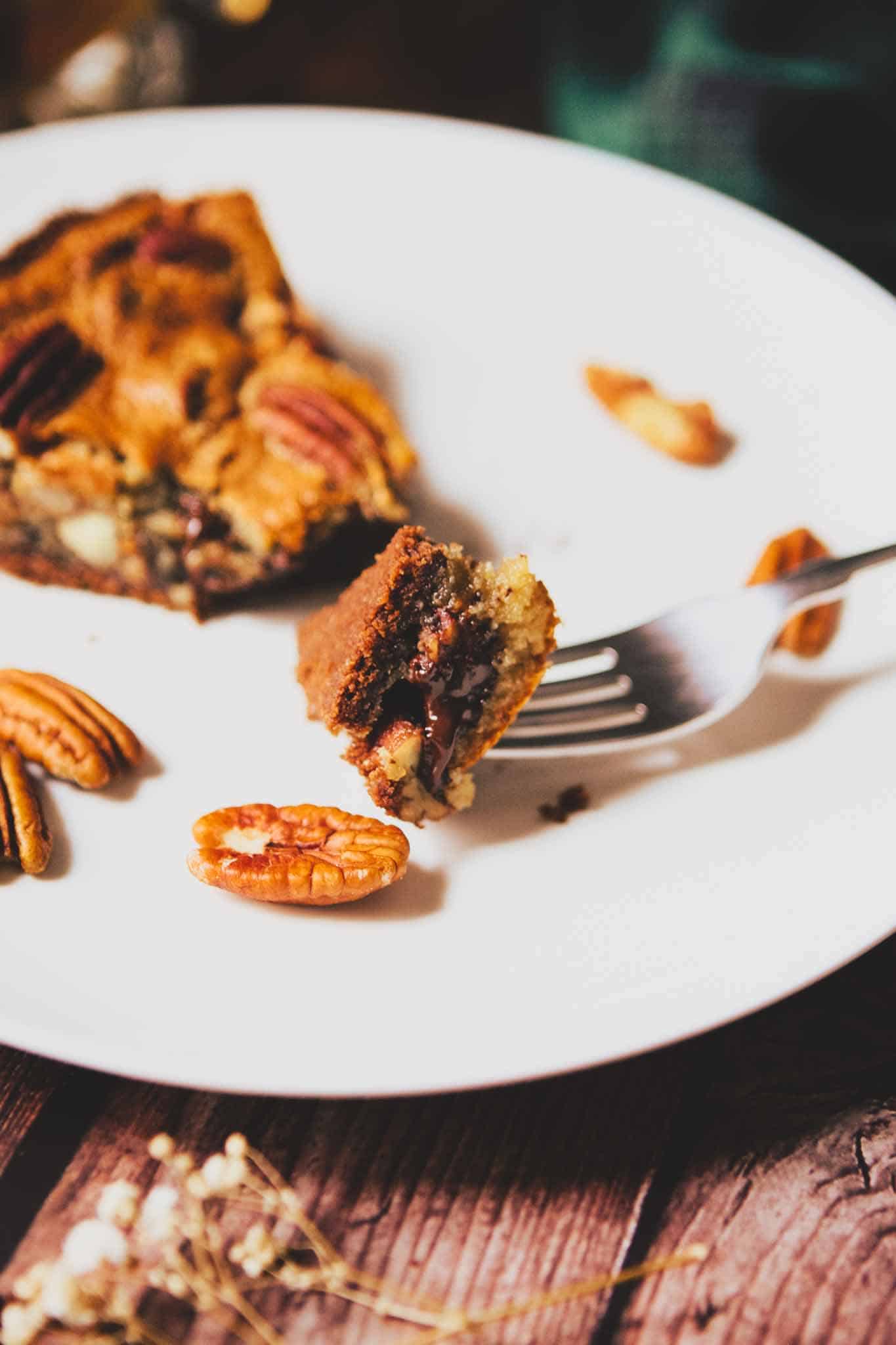 Chocolate Tahini Pecan Pie