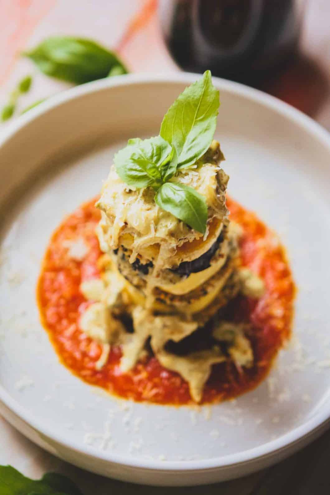 Eggplant Parmesan Polenta Stacks