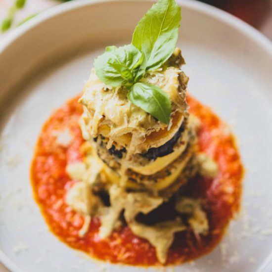 Eggplant Parmesan Polenta Stacks