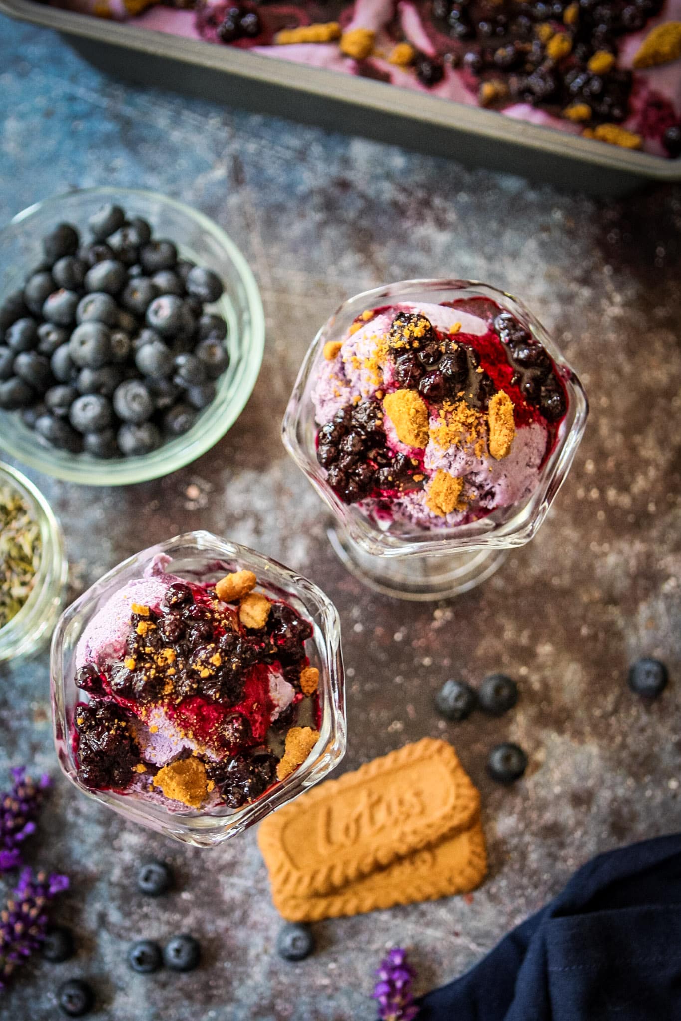 Blueberry Lavender No Churn Ice Cream